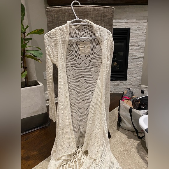 O’Neill brand cream/white knit cardigan long. Size Large. - Picture 1 of 4